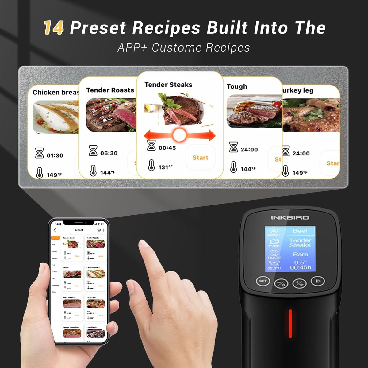 NKBIRD WIFI Sous Vide Cooker ISV-100W, 1000 vatios de calentamiento rápido con aplicación gratuita