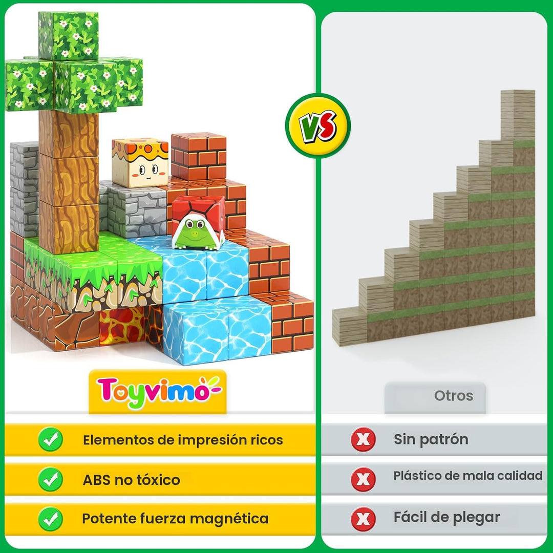 100 bloques magnéticos, bloques de construcción magnéticos, juguete...
