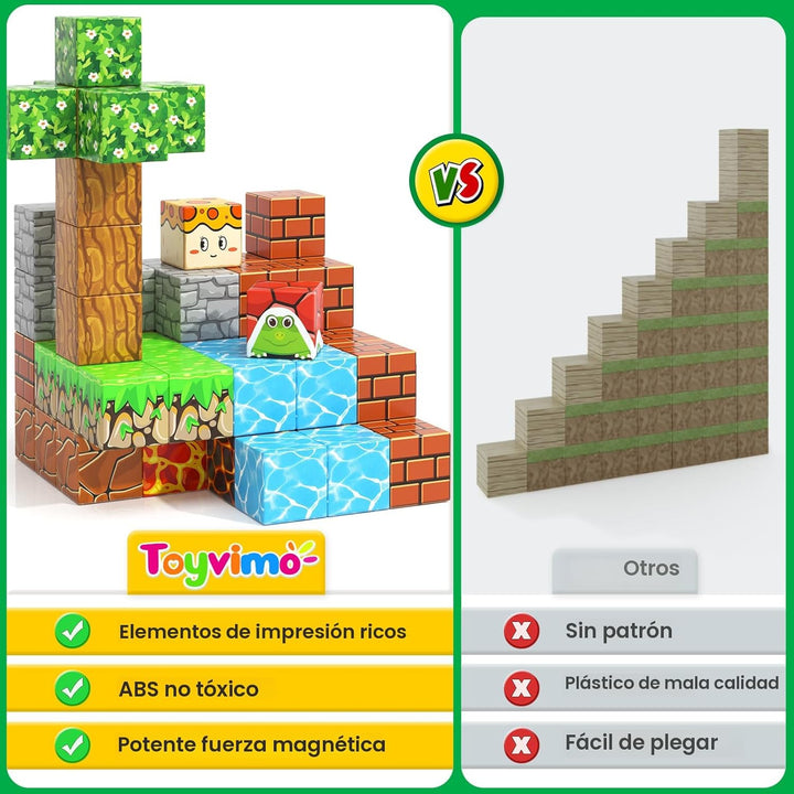 100 bloques magnéticos, bloques de construcción magnéticos, juguete...