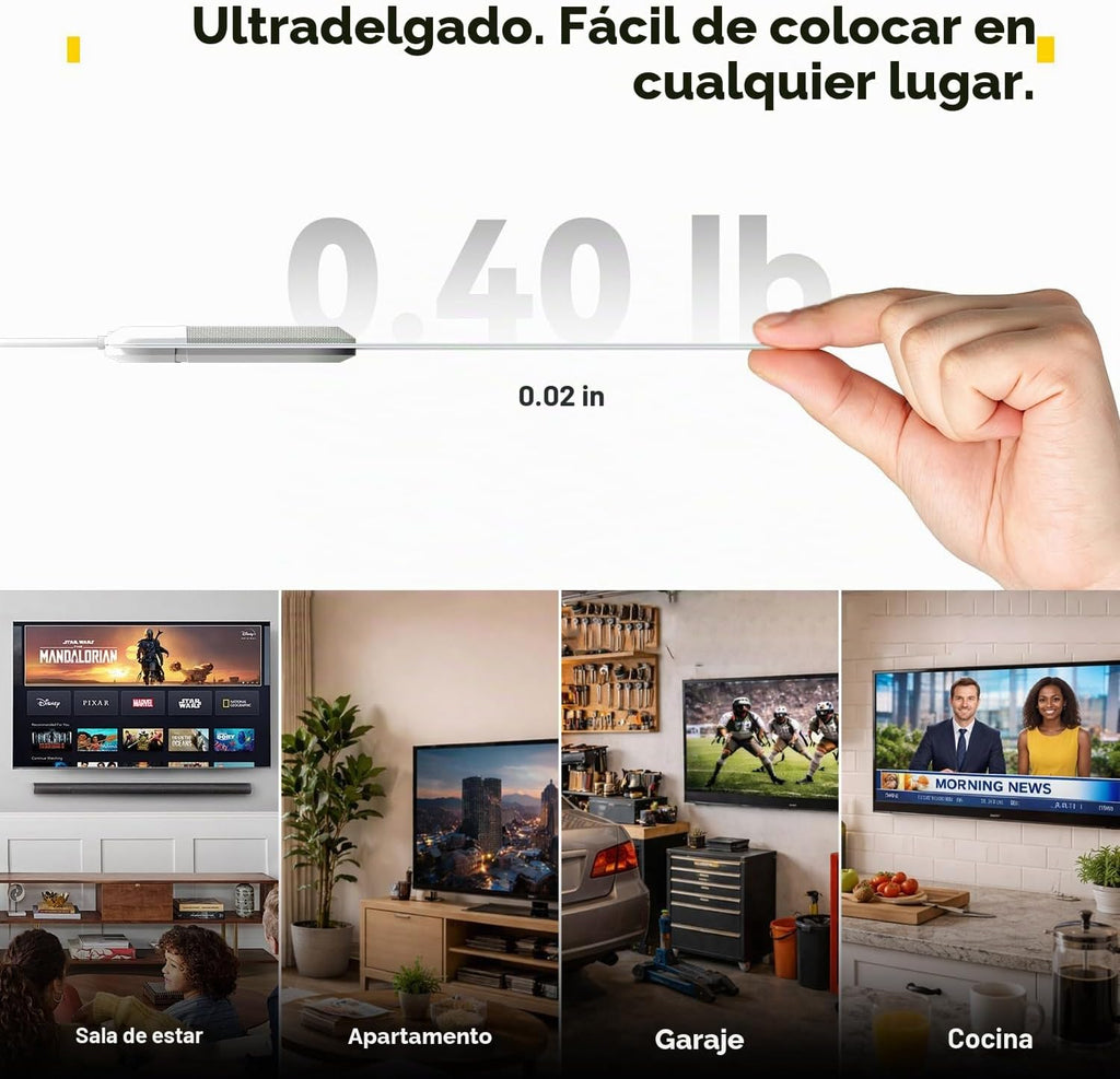 Antena de TV interior para Smart TV - Canales locales gratuitos, sin