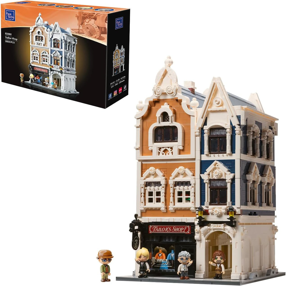 PANTASY Juego de construcción de sastrería, edificio modular victoriano