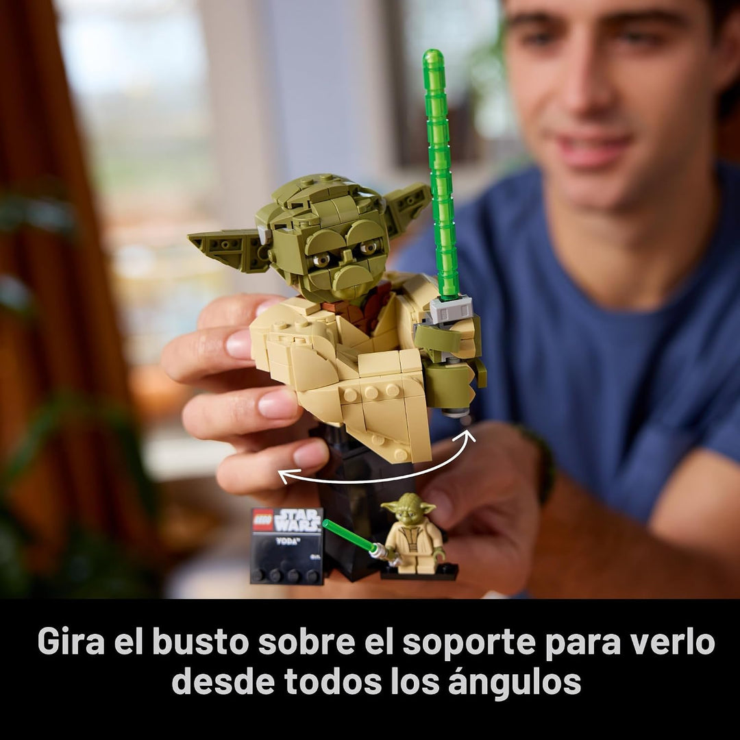 LEGO Star Wars: Attack of the Clones Yoda Busto con sable de luz \u...