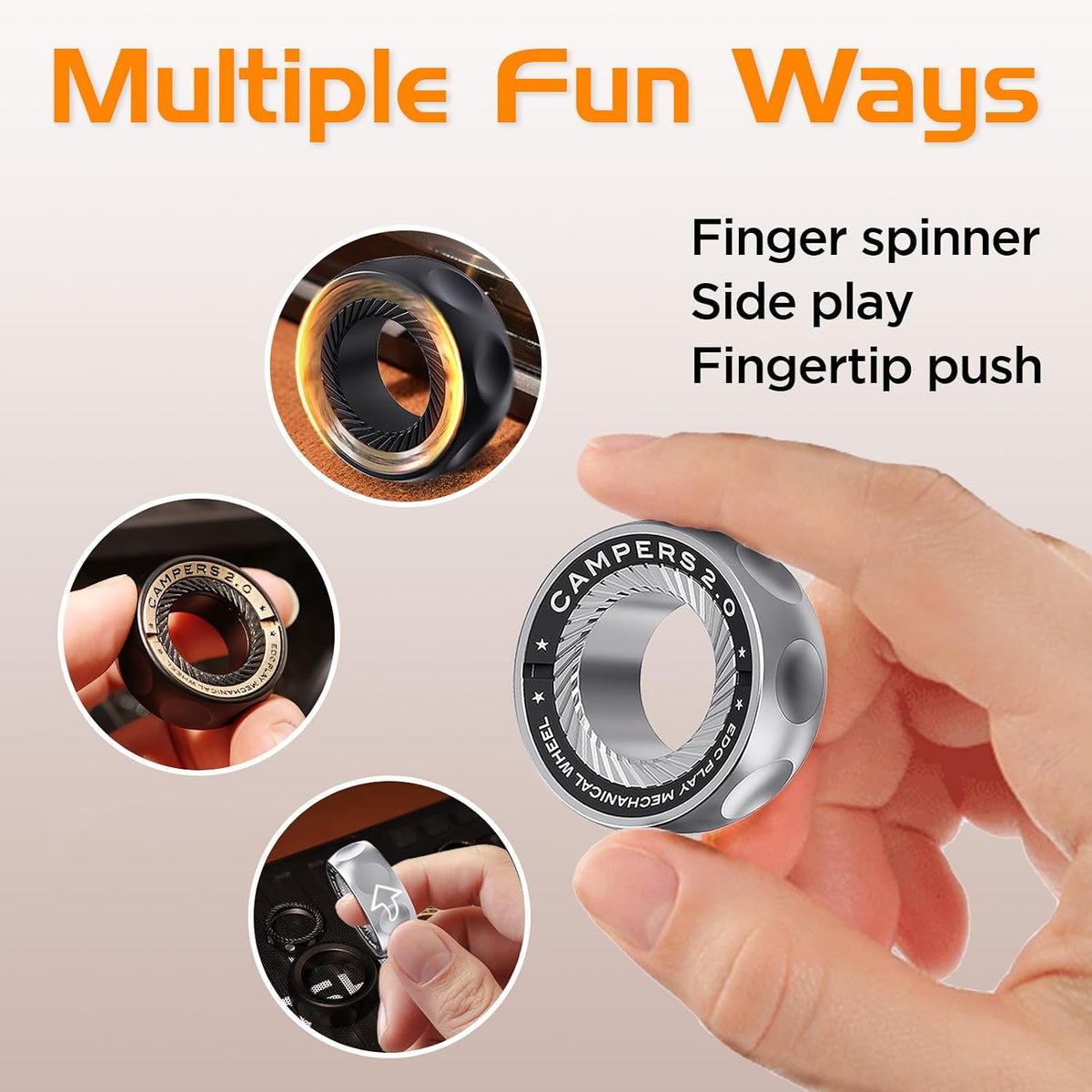Fidget Spinner para alivio del estrés – Anillo magnético fidget DIY con sonidos atractivos, juguetes de acero inoxidable EDC para adultos y adolescentes, perfecto para el trabajo, estudio, espera