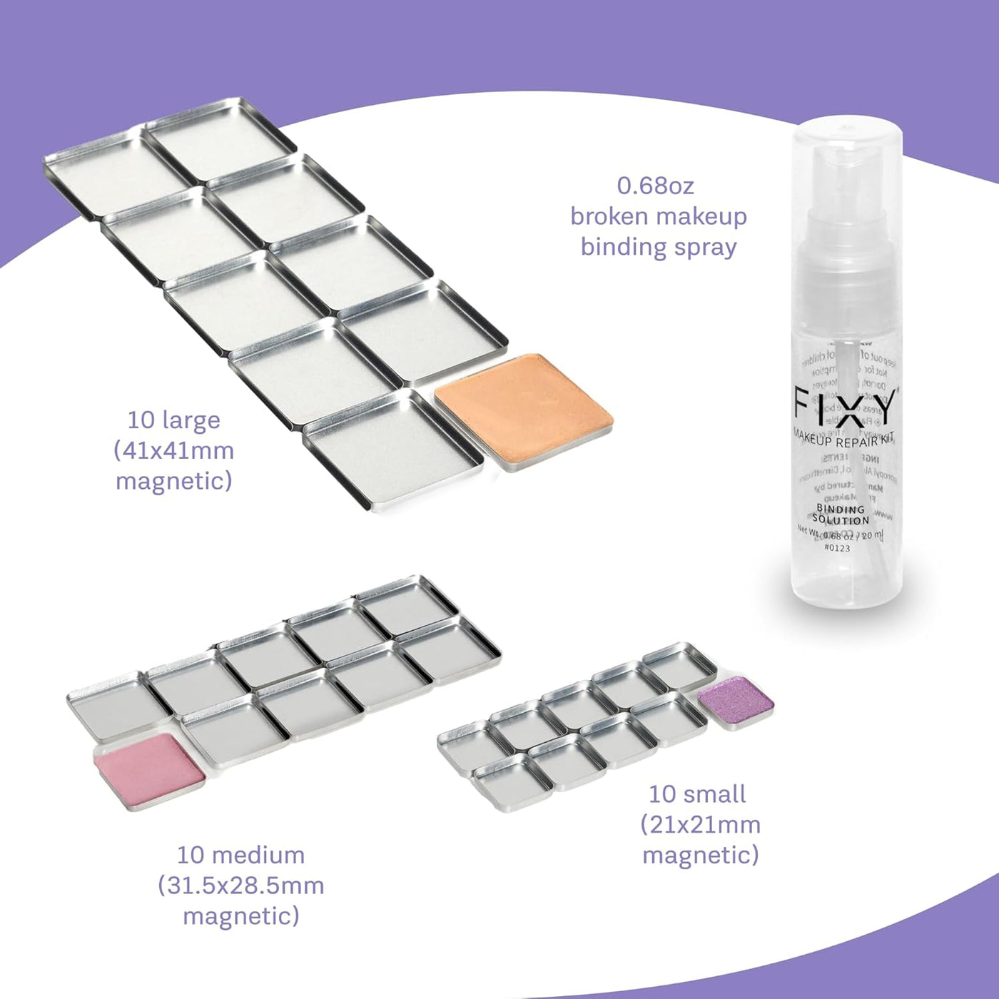 FIXY Kit de recarga de maquillaje definitivo: incluye 30 sartenes m...