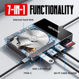 Devichin Disco duro externo de 1 TB, USB C y USB 3.0 multipuerto Hu...