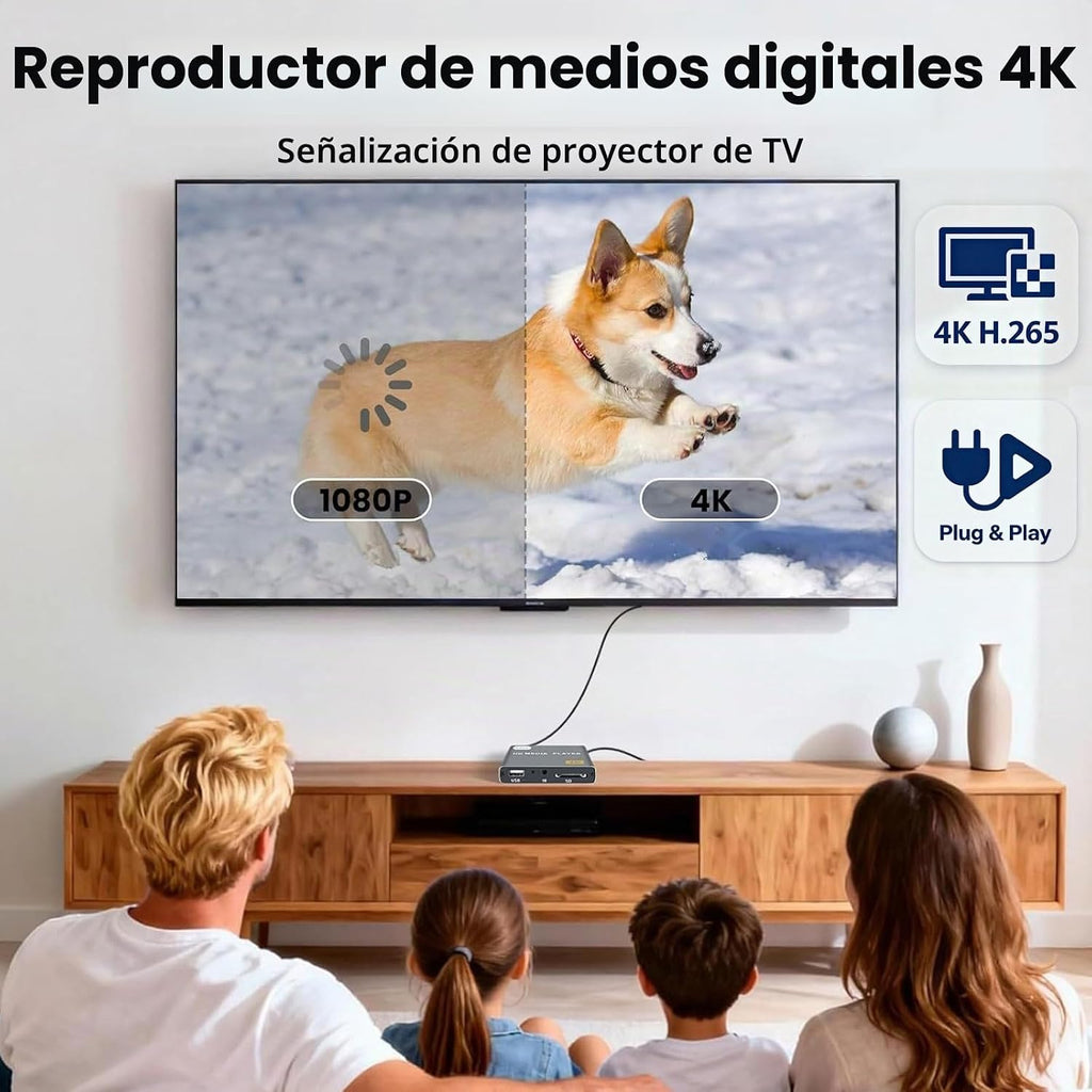 Reproductor de medios 4K Ultra-HD Digitaces para las unidades USB/la