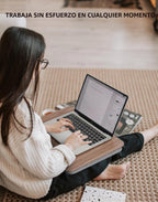 Escritorio Portátil para Laptop con Cojín de Almohada, Se Adapta a Laptops de hasta 15.6 Pulgadas, Soporte para Regazo para Cama y Sofá y Alfombra, Soporte para Libro/Tableta/Tablero de Dibujo