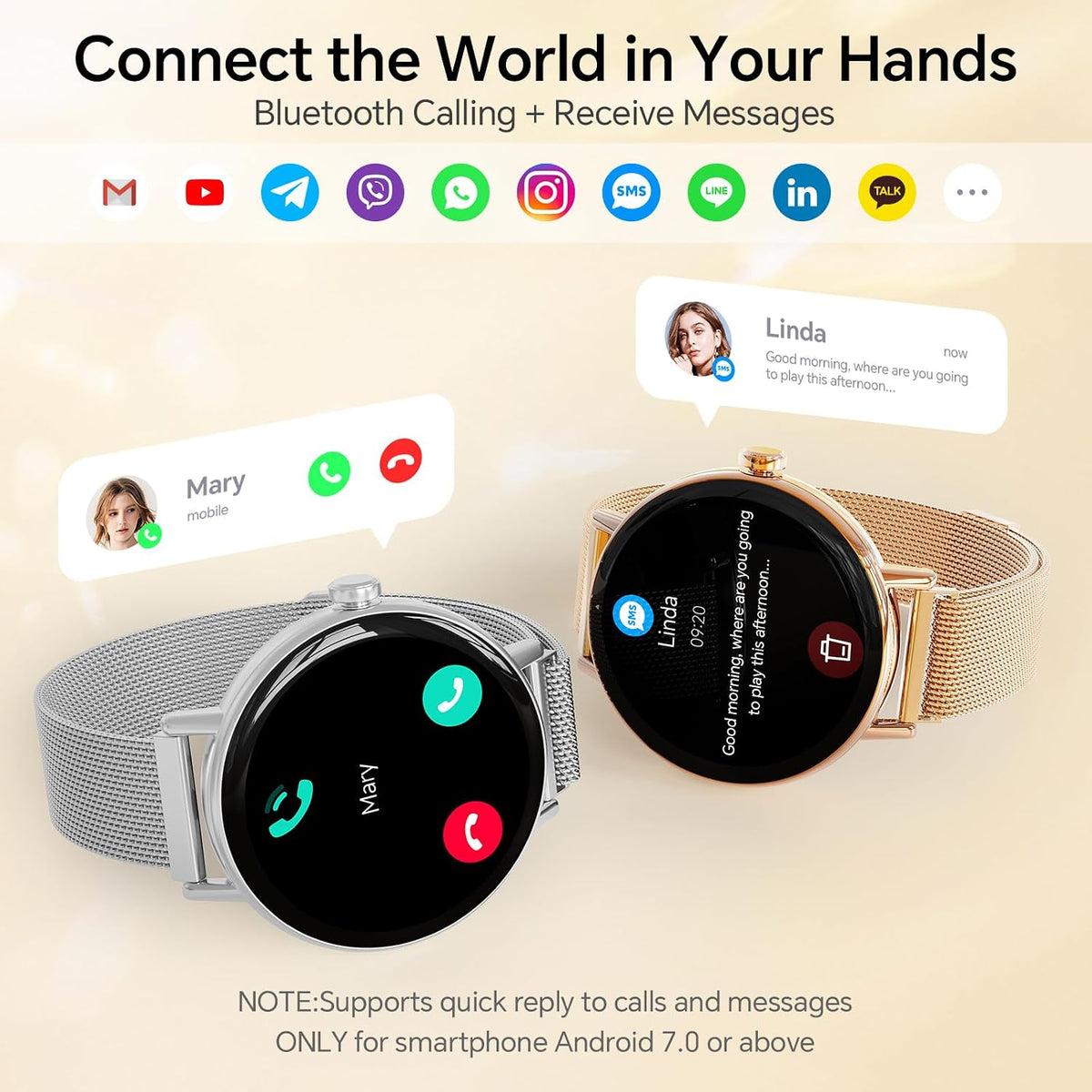 Yoever Reloj inteligente para hombres y mujeres, pantalla táctil de 1.57