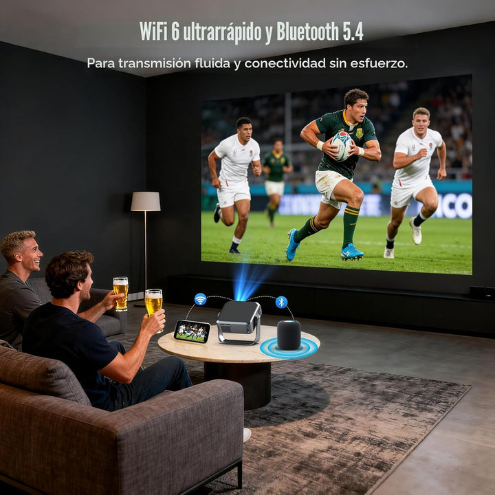 Proyector inteligente con WiFi6 y Bluetooth5.2, negro