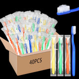 Ziliny Juego de 40 cepillos de dientes desechables prepegados a gra...