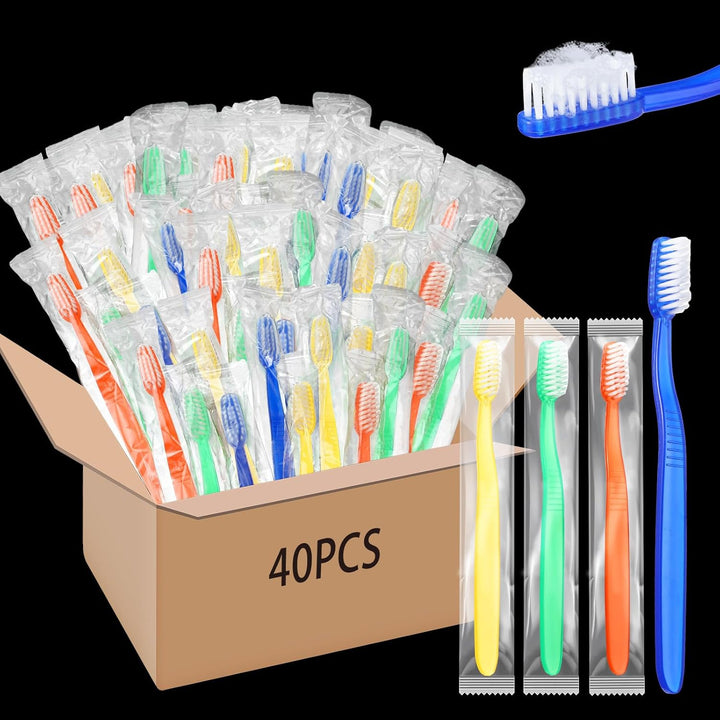 Ziliny Juego de 40 cepillos de dientes desechables prepegados a gra...