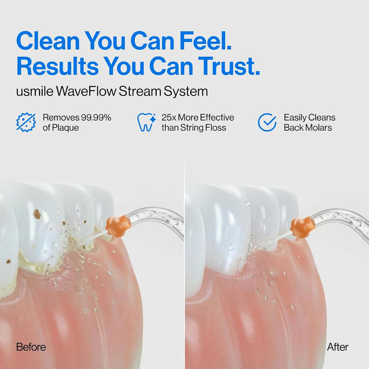 usmile C30 - Hilo dental de agua inalámbrico, flujo continuo de alt...