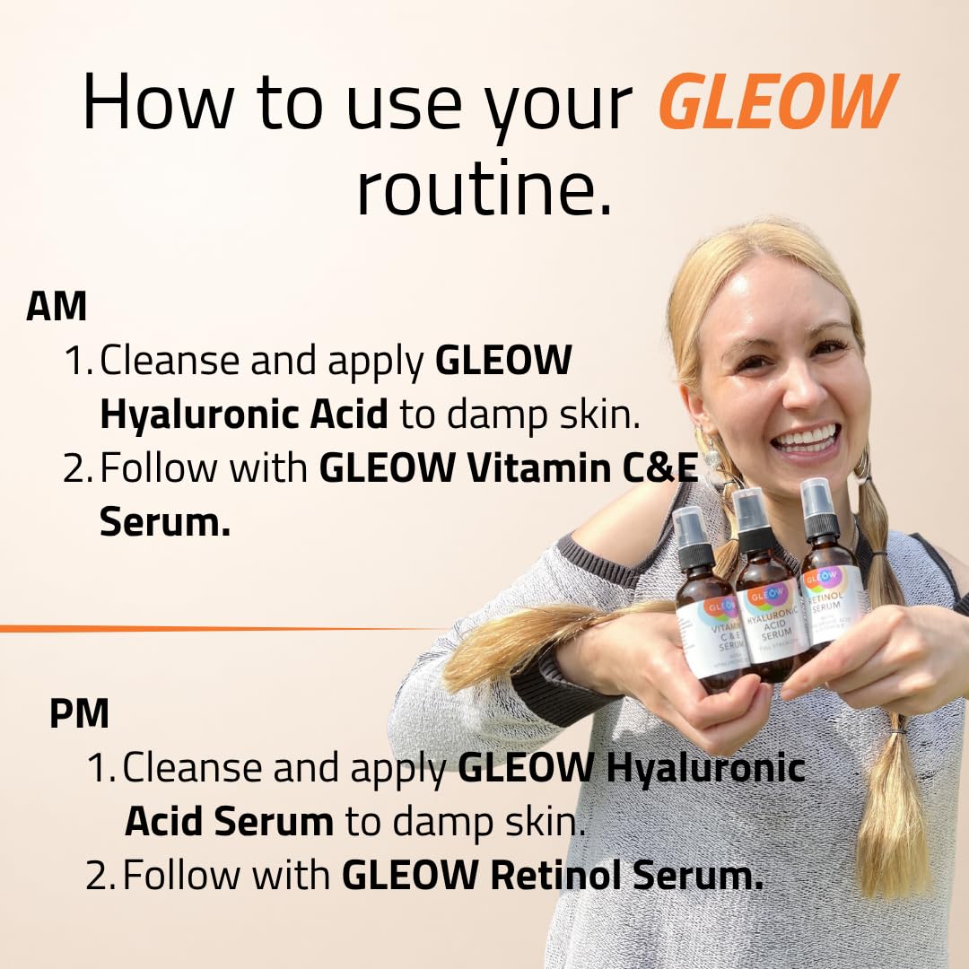 GLEOW - Set de cuidado de la piel: retinol, vitamina C y suero de á...