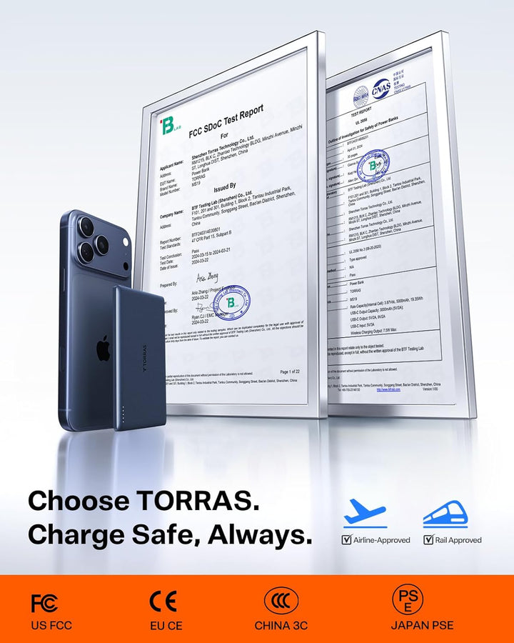 TORRAS MiniMag Power Bank, cargador portátil inalámbrico ultra delg...