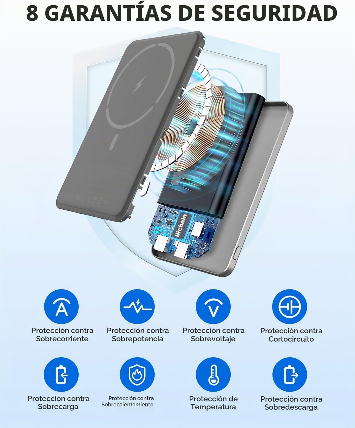 Hichain Cargador magnético portátil para iPhone, cargador magnético...