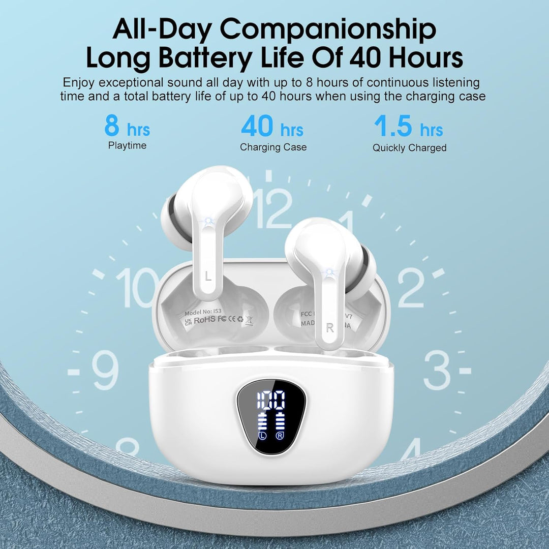 Auriculares inalámbricos, Bluetooth 5.4, estéreo de alta fidelidad,...