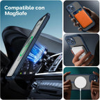 ImpactStrong Protector magnético diseñado para iPhone 15 [protección de cámara] [prueba de caídas de grado militar] [compatible con MagSafe] Funda delgada translúcida mate (6.1 pulgadas), azul marino