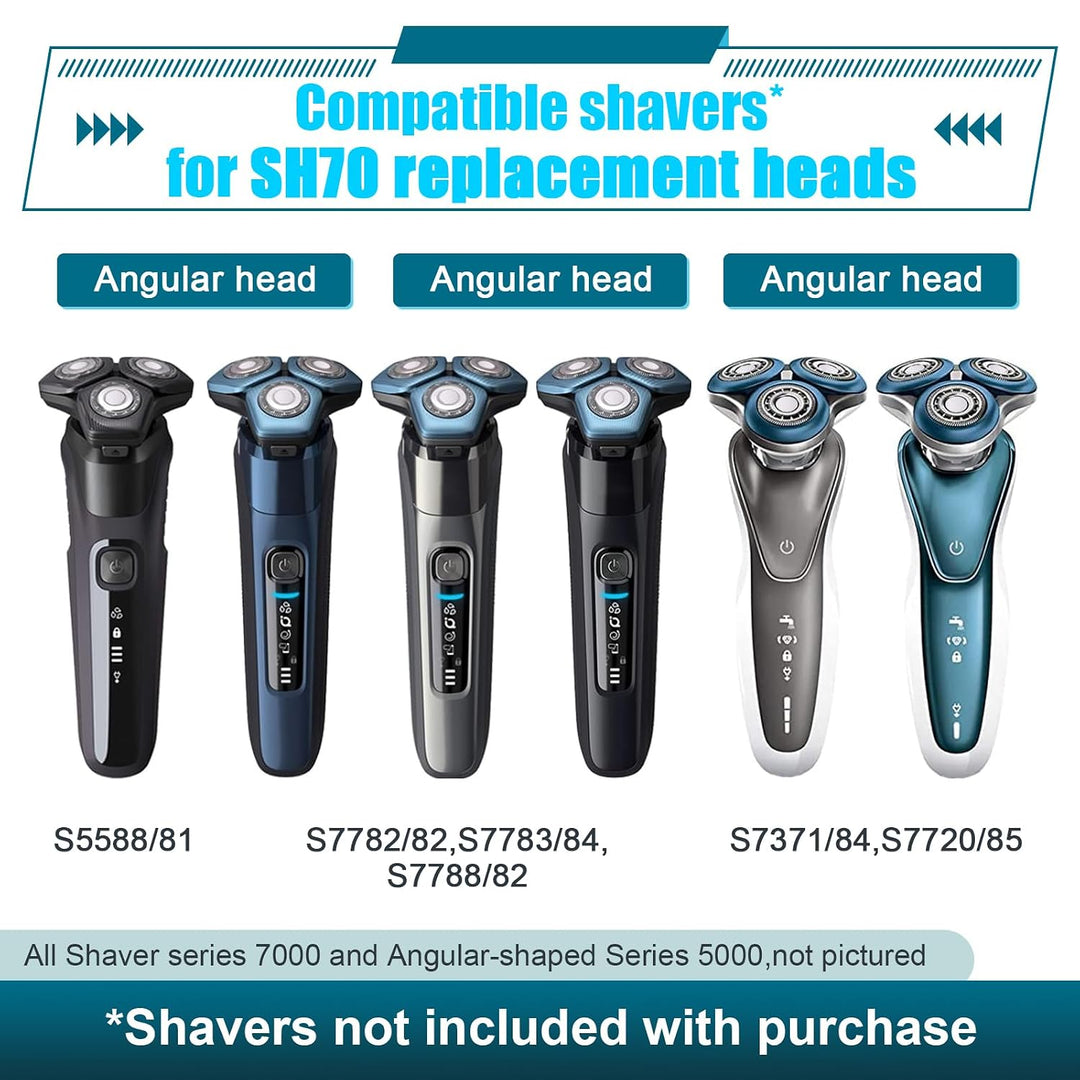 Paquete de 9 cabezales de repuesto SH70\/71 compatibles con Philips...