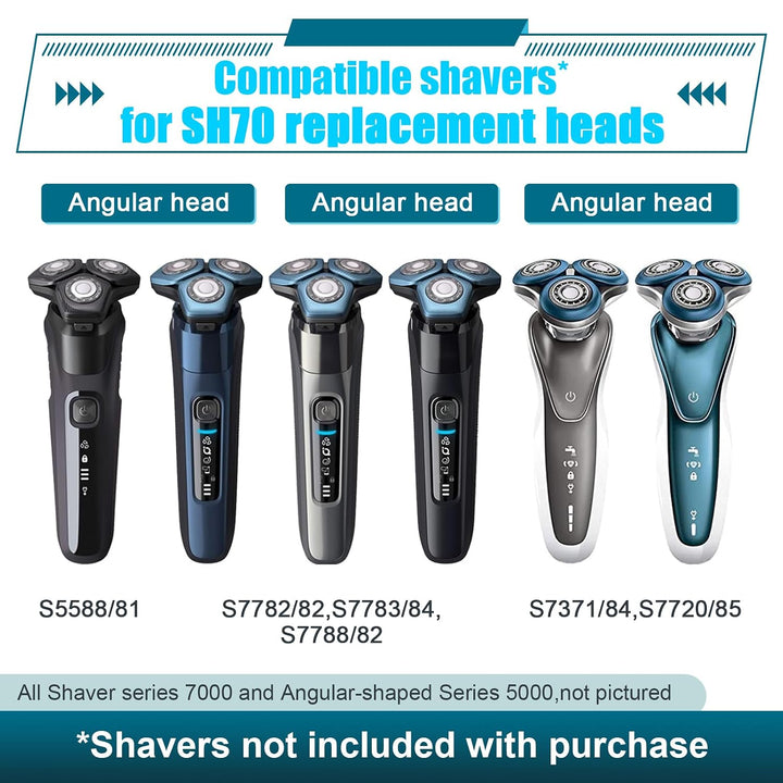 Paquete de 9 cabezales de repuesto SH70\/71 compatibles con Philips...