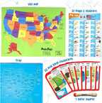 Imagimake Mapology - Rompecabezas de mapa de Estados Unidos con tarjetas flash para niños a partir de 8 años