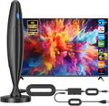 Antena de TV para Smart TV Interior, Antena Digital para Canales Locales, Soporte 4k 1080p con Base Magnética Fuerte, Recepción de Largo Alcance con Amplificador de Señal para TV Viejas/HD