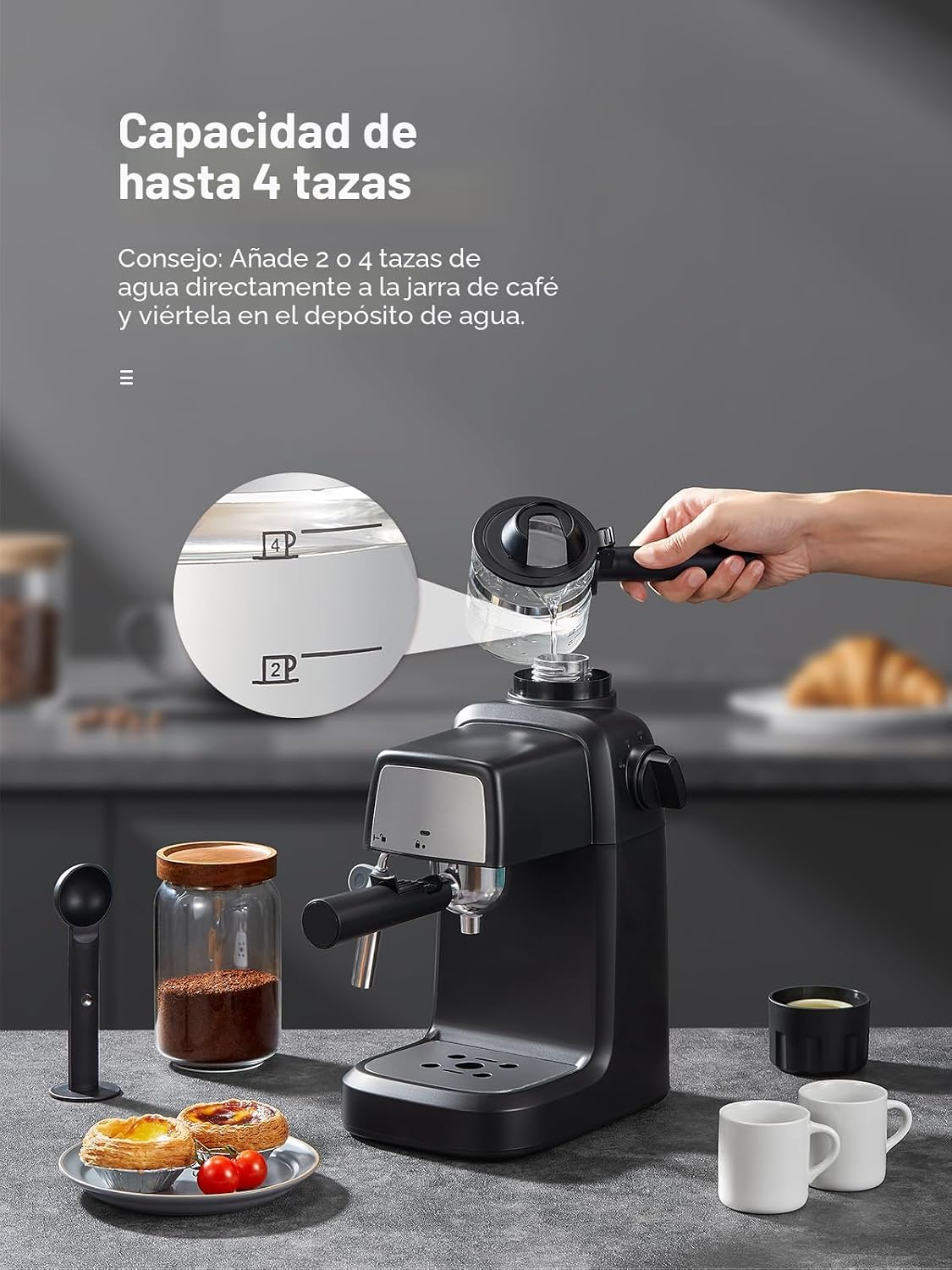 Máquina de café espresso Reemix de 3.5 bar, 800 W de tamaño compacto