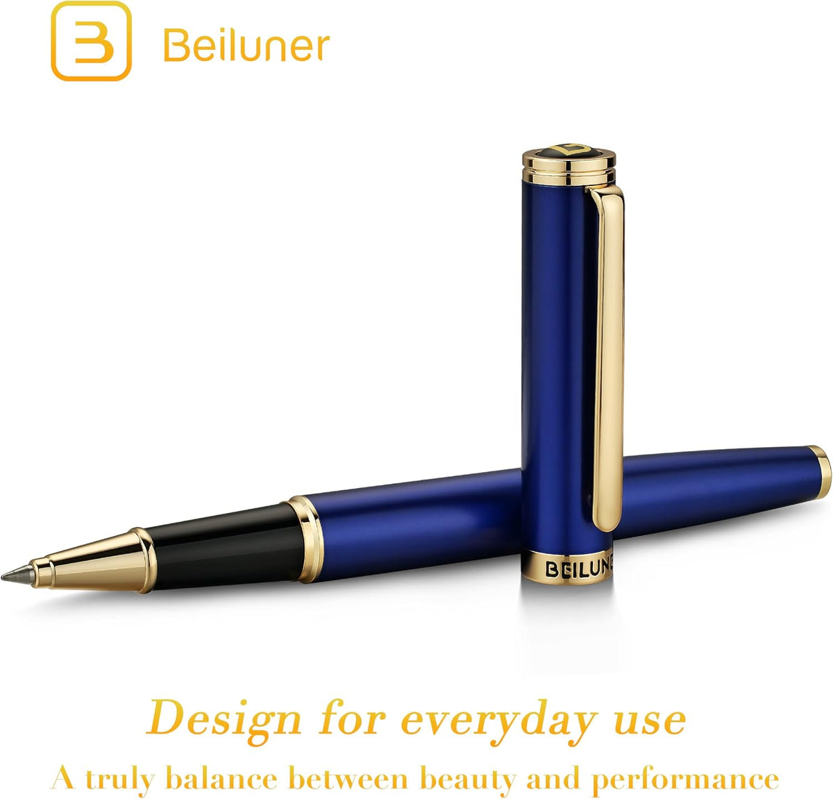 BEILUNER Bolígrafo de Bola de Lujo, Ribete de Oro de 24K, Diseños Nobles y Elegantes, Repuesto de Tinta Schneider, El Mejor Juego de Regalo de Bolígrafo de Bola para Hombres y Mujeres, Profesional