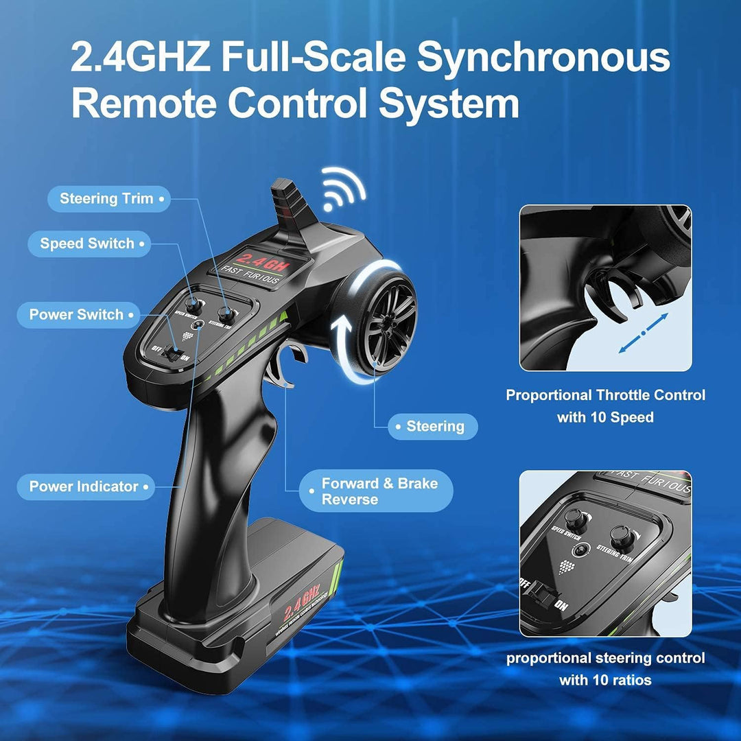 DEERC Coche de control remoto de alta velocidad RC para niños y adu...