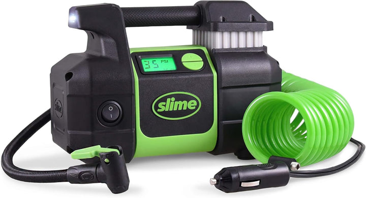 Slime 40063 Inflador de Neumáticos, Compresor de Aire Portátil para...