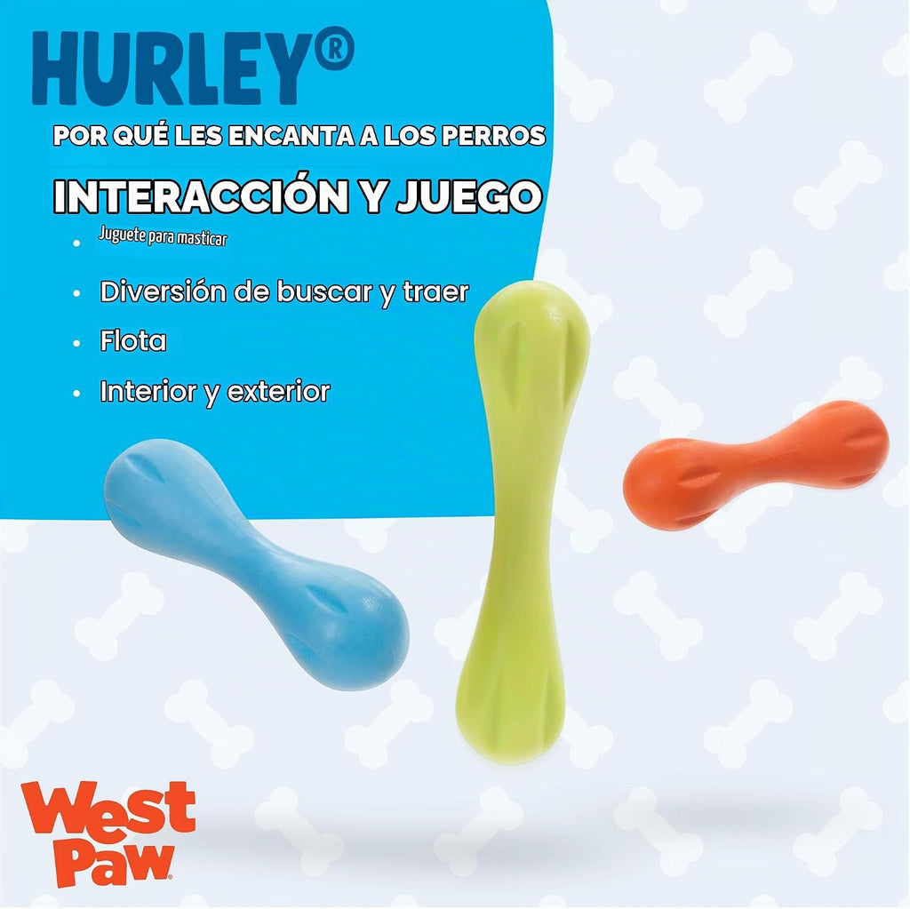 Juguete de hueso de perro, masticable West Paw Diseño Zogoflex Hurley, duro , L, Agua (Aqua)