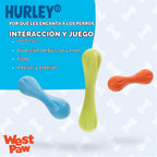 Juguete de hueso de perro, masticable West Paw Diseño Zogoflex Hurley, duro , L, Agua (Aqua)