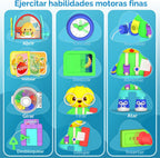 Juguetes para niños pequeños de 1-2 años, tablero ocupado musical Montessori, juguete educativo temprano para niños pequeños de 1-3 años, juguete de desarrollo de habilidades motoras para 12-18 meses