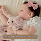 Moonkie Hug & Go™ Bunny - Mochila para niños pequeños, bolsa de felpa suave con juguete desmontable para niñas de 2 a 4 años, perfecta para guardería, viajes y regalos de cumpleaños
