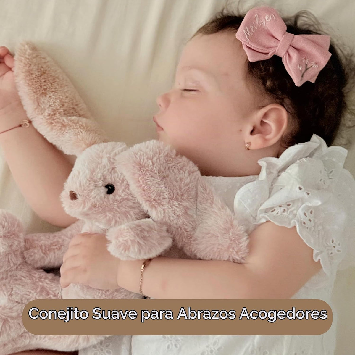 Moonkie Hug & Go™ Bunny - Mochila para niños pequeños, bolsa de felpa suave con juguete desmontable para niñas de 2 a 4 años, perfecta para guardería, viajes y regalos de cumpleaños