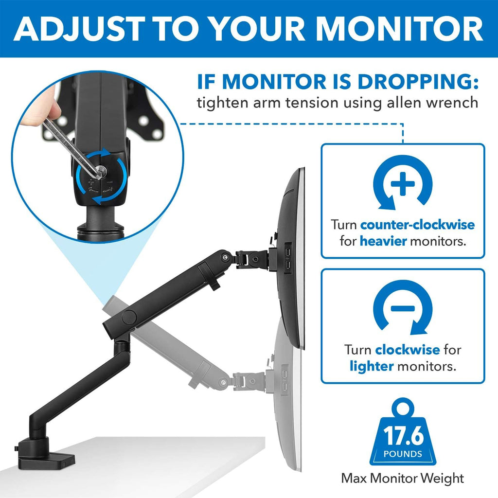 Mount-It! Soporte de escritorio con brazo para monitor doble, pantallas de