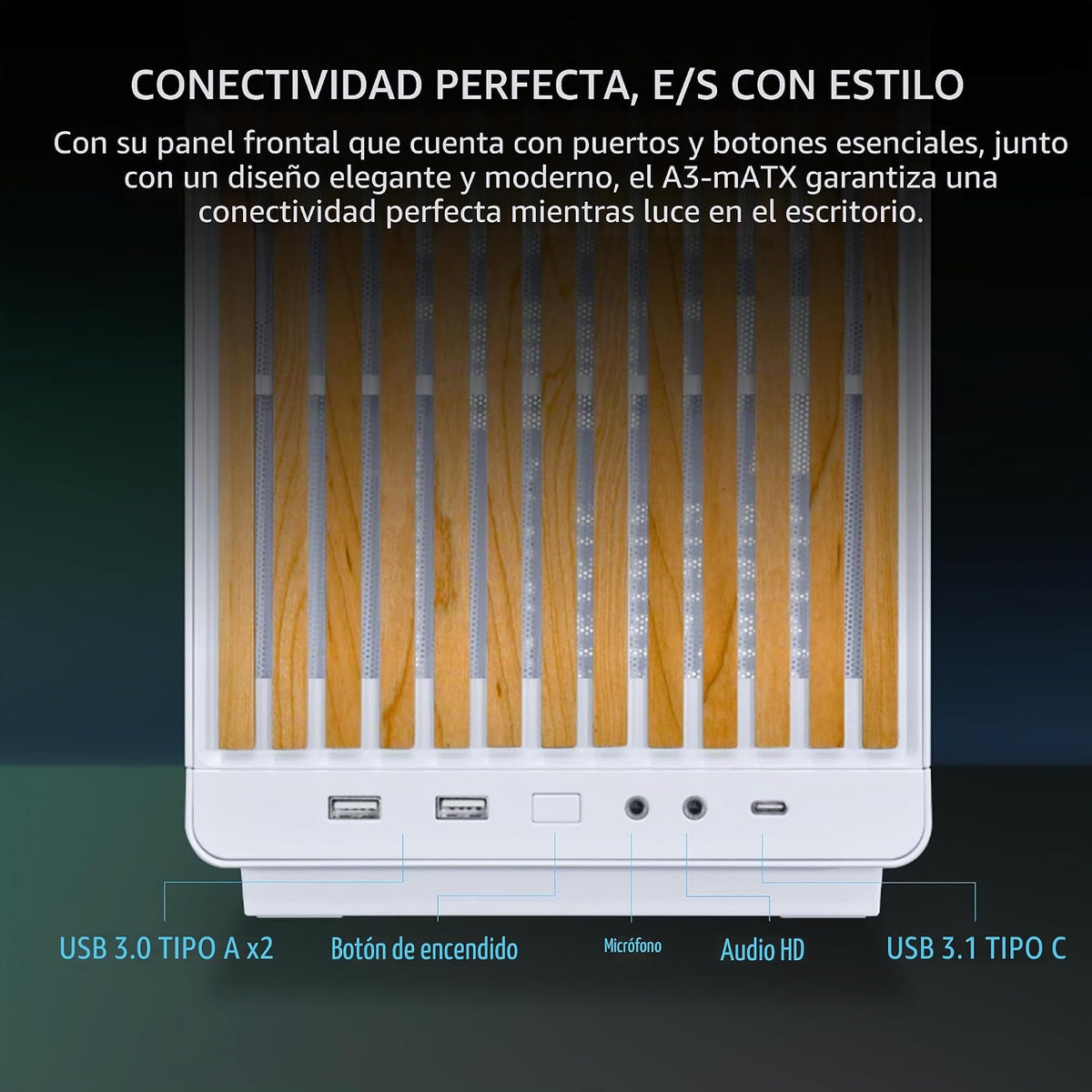 Lian Li Caja A3-mATX Micro ATX Edición de madera Panel de | No incl...