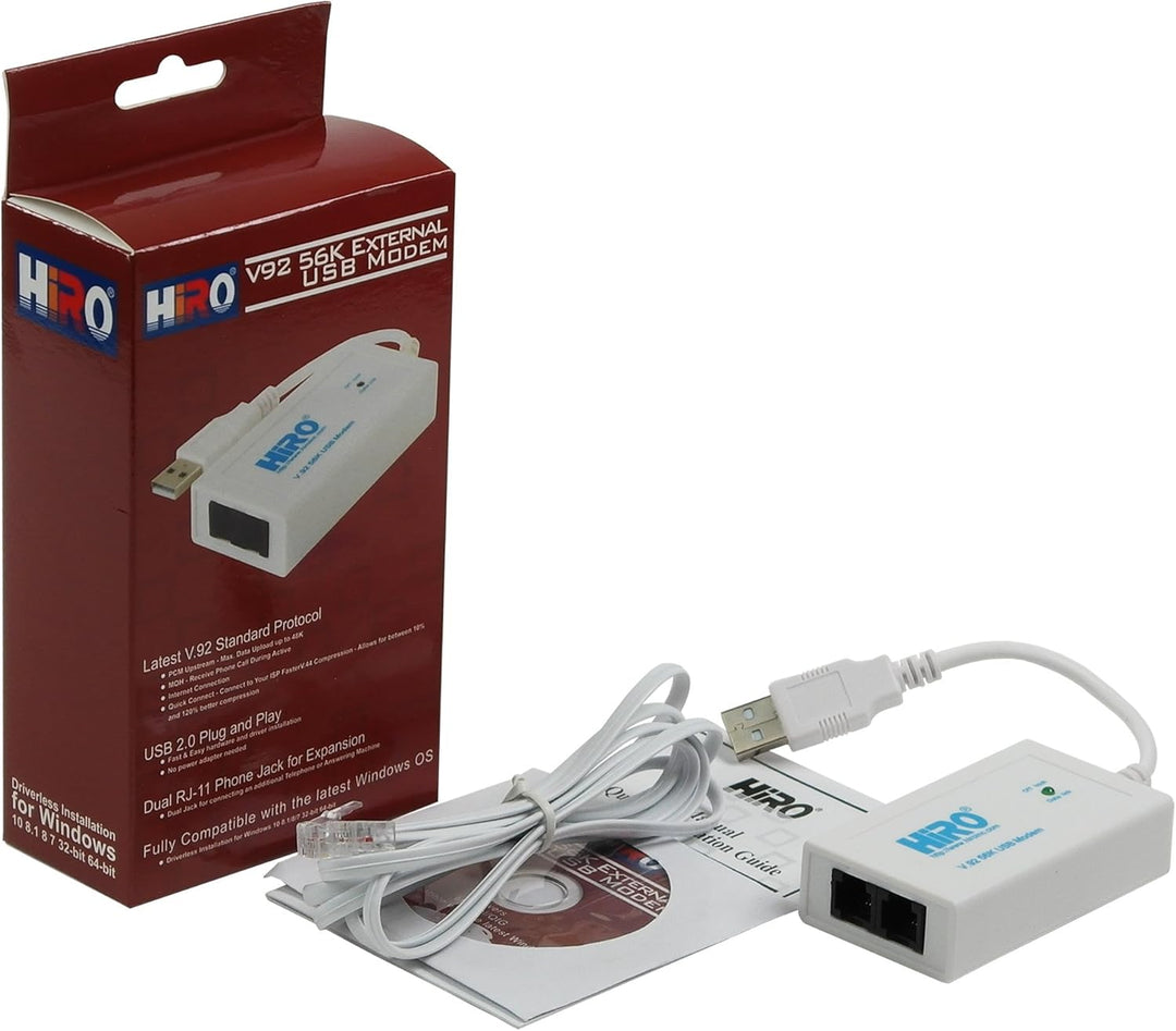 HiRO V92 56K datos externos USB Fax Dial Up Internet Modem