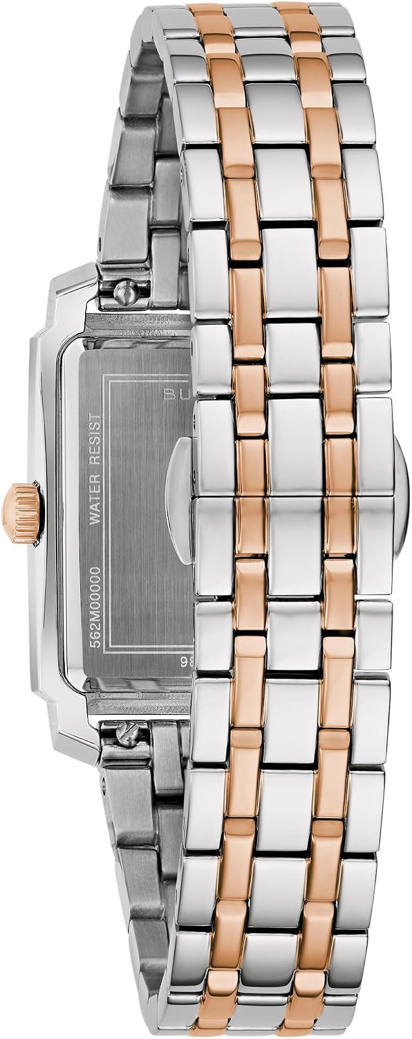Bulova Sutton Reloj de acero inoxidable bicolor con esfera blanca 0.984 in - 98L328