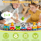 Juguetes de tren de granja para niños pequeños de 1 a 3 años, juego de tren