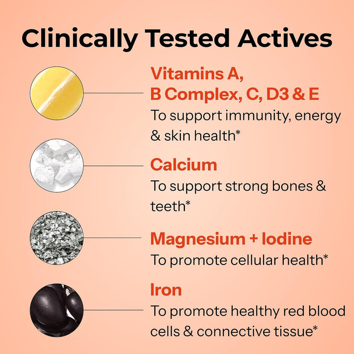 HUM Base Control Multivitamínico para mujeres con vitamina C, hierr...