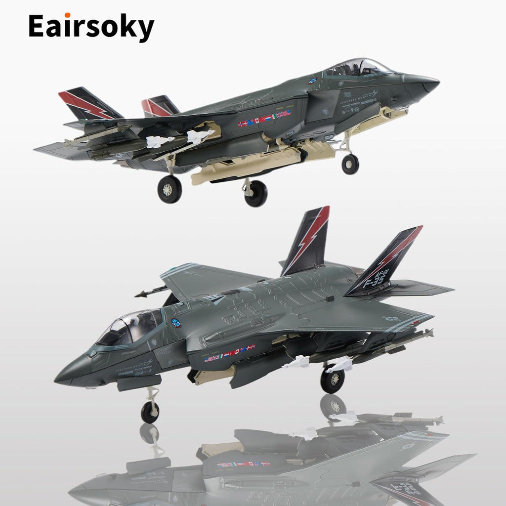 Escala 1:72 F-35A Lightning II Stealth Fighter Modelo de avión fundido a presión Aviones Militares Modelos de aleación para colección o regalo Modo Bestia