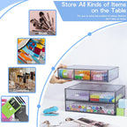 Organizador de Escritorio Apilable de 3 Niveles con 6 Cajones, YOCOMEY Caja de Almacenamiento de Escritorio de Plástico con Cajones, Organizador Desmontable de Almacenamiento de Maquillaje y