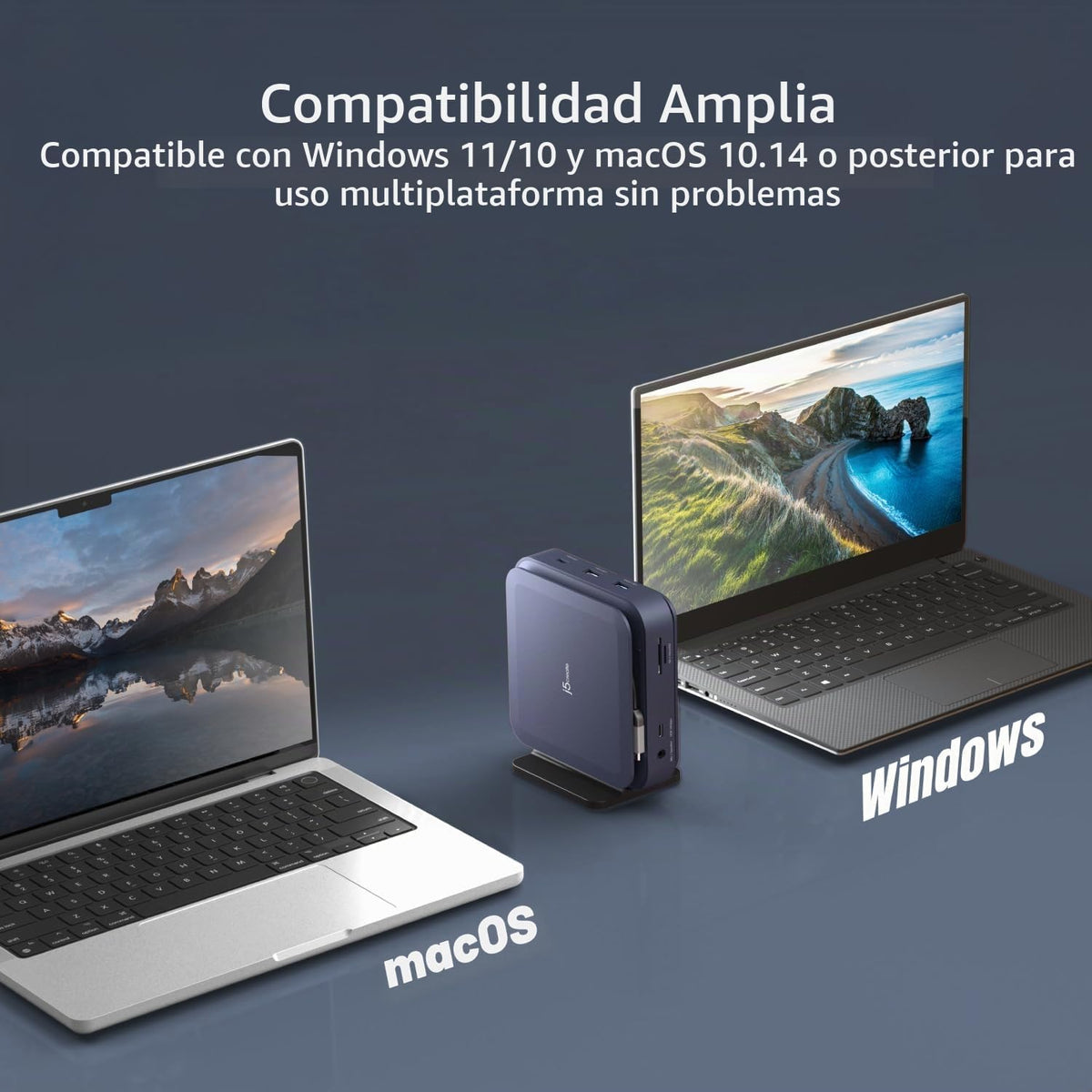 j5create Base USB-C 11 en 1 - Pantalla HDMI 4K dual, USB-A x 2, USB-C x 2