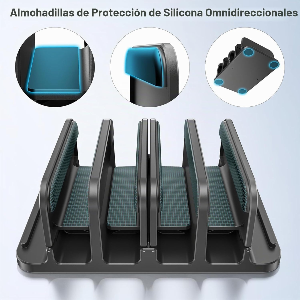 KDD Soporte Vertical para Laptop de 4 Ranuras con Bloqueo por Grave...