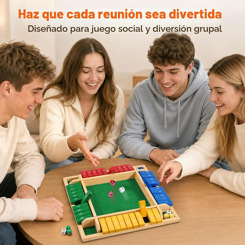 Juego de mesa de madera de 12 pulgadas con dados de símbolo de estrategia