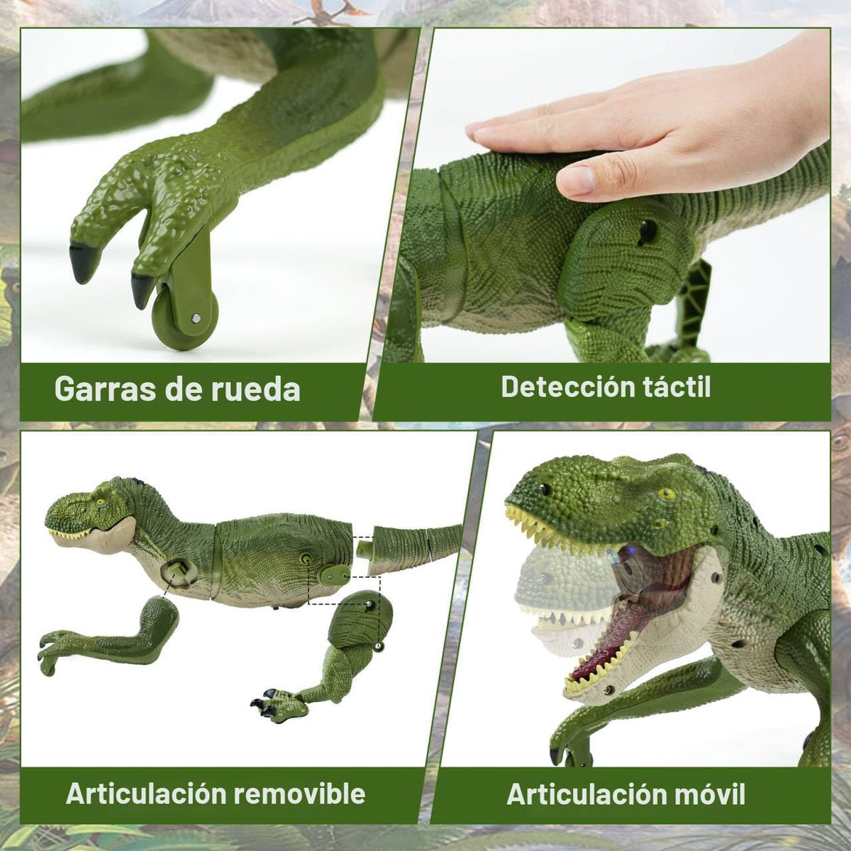 Juguetes de dinosaurio con control remoto para niños de 4 a 7 y de 8 a 12 años - Los mejores regalos de cumpleaños para niños de 4 a 12 años, dinosaurio caminante con rugidos, rociador, luz