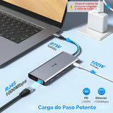 Estación de acoplamiento USB C para portátil con monitor dual HDMI...