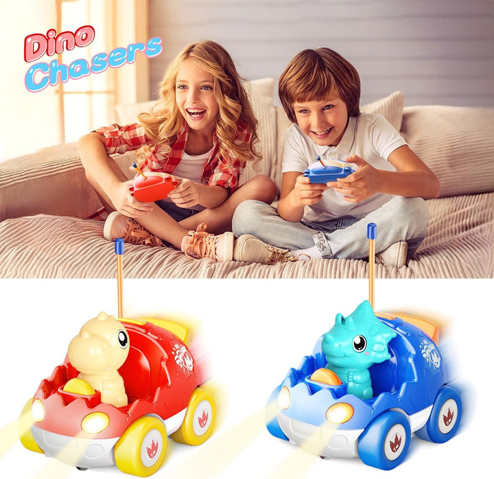 Kidz do Paquete de 2 Coches de Dinosaurio con Control Remoto Juguet...