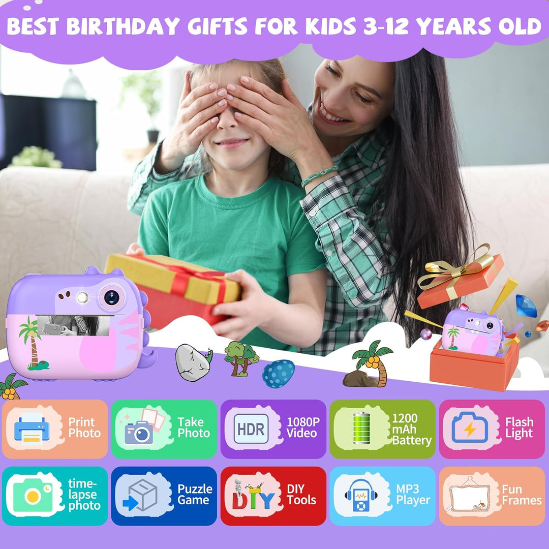 Cámara de impresión instantánea para niños, juguetes de cámara digi...
