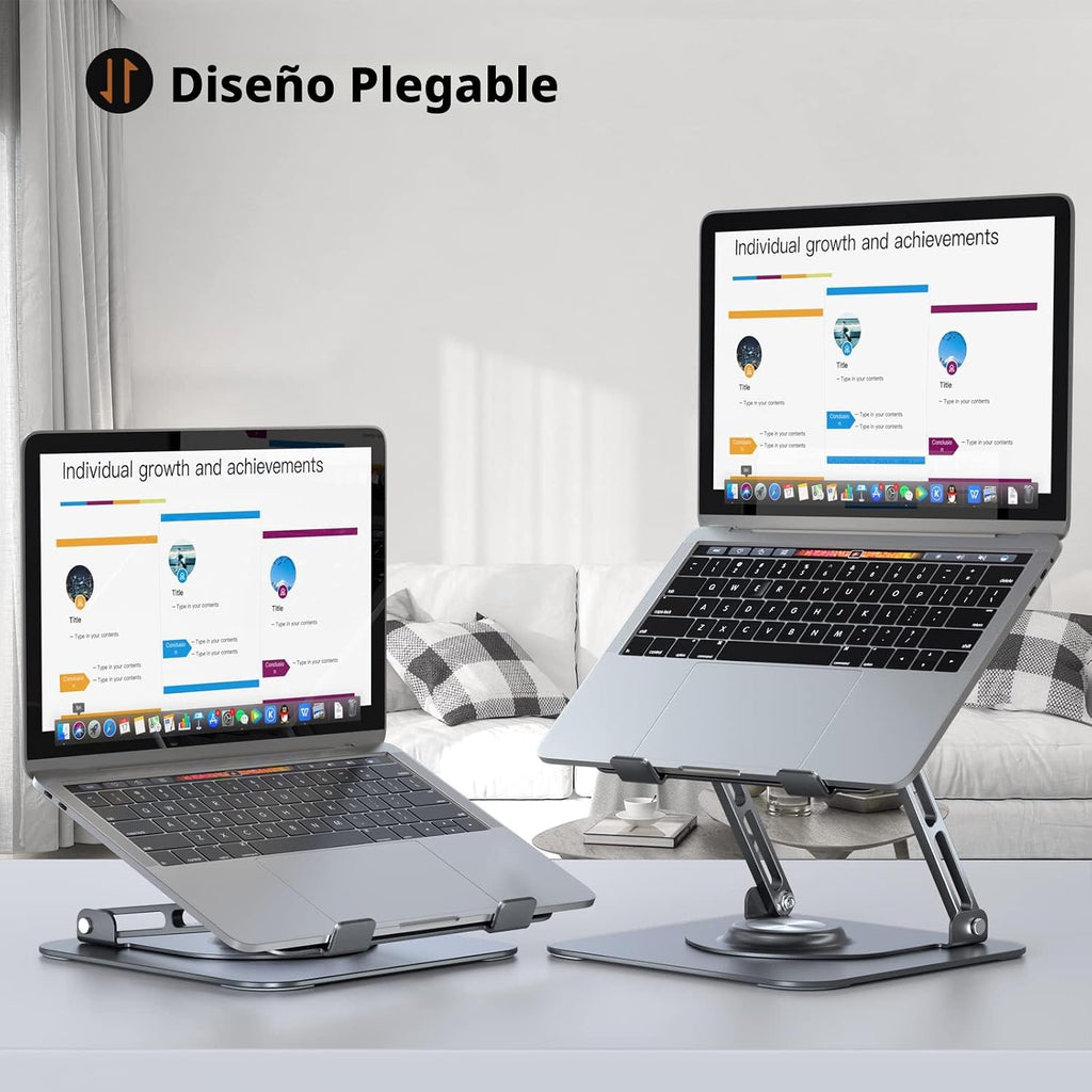 Soporte para computadora portátil para escritorio (rotación de 360°